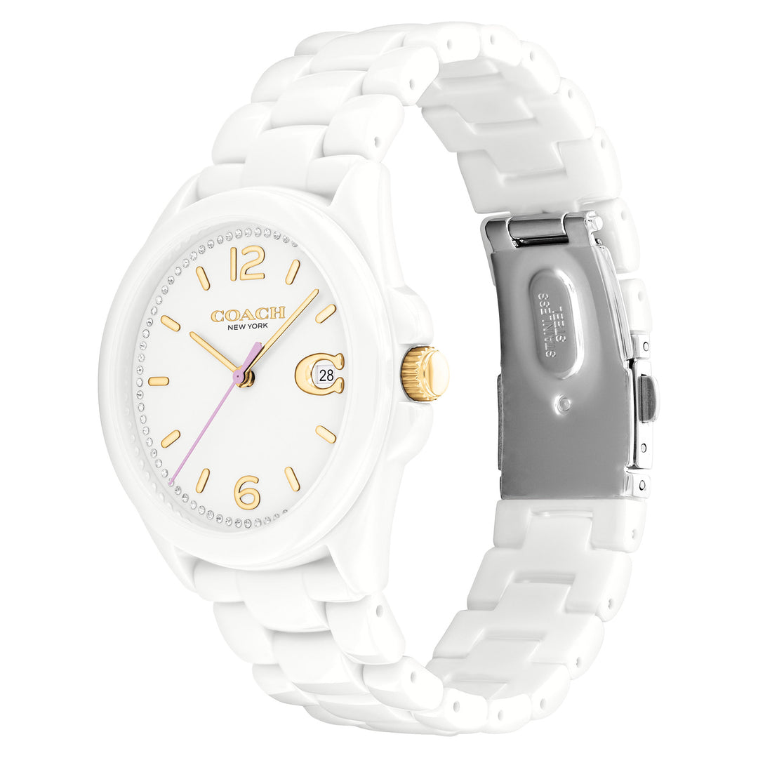 Coach Greyson White Ceramic Women's Watch - 14503925