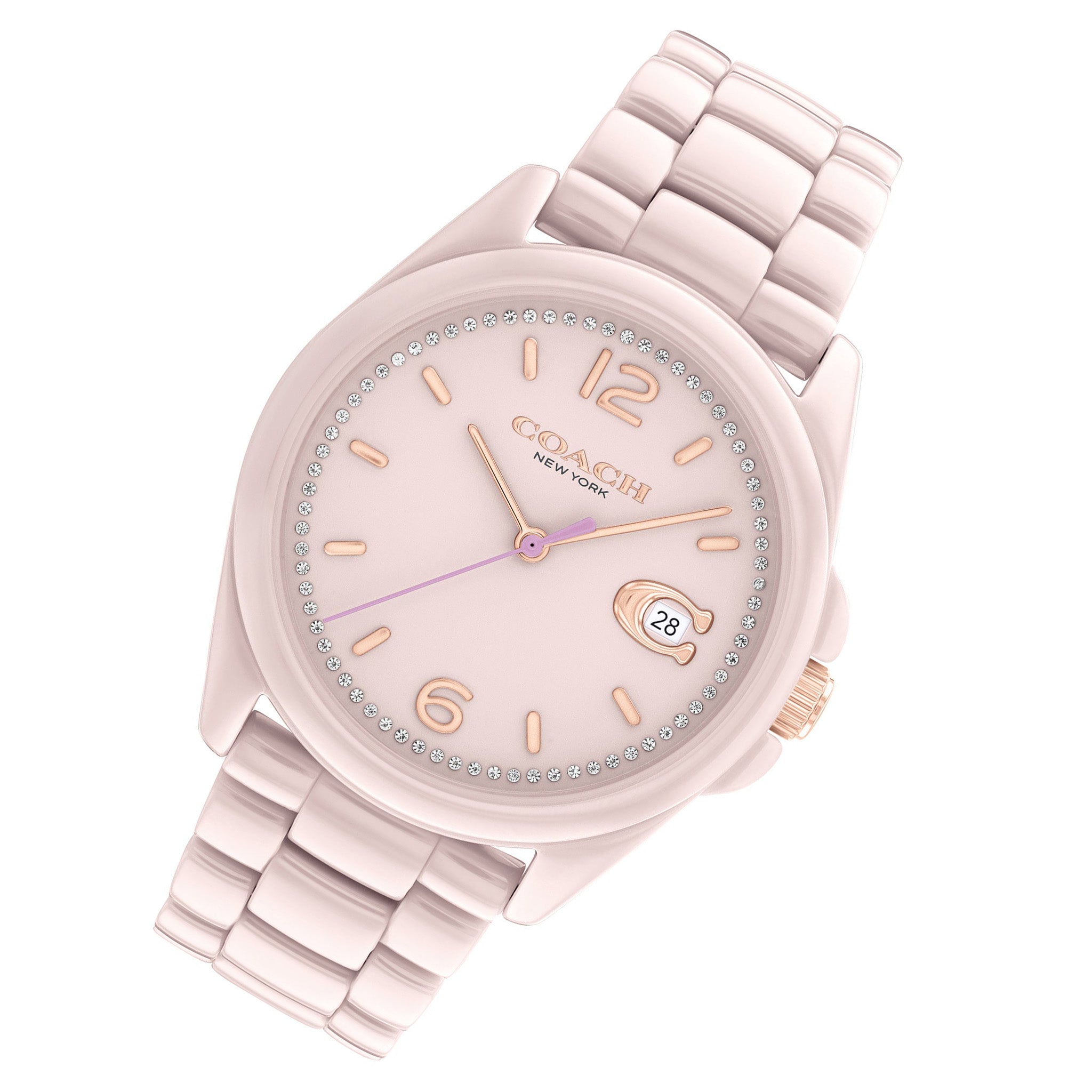 Coach Greyson Pink Ceramic Blush Dial Women's Watch - 14503926