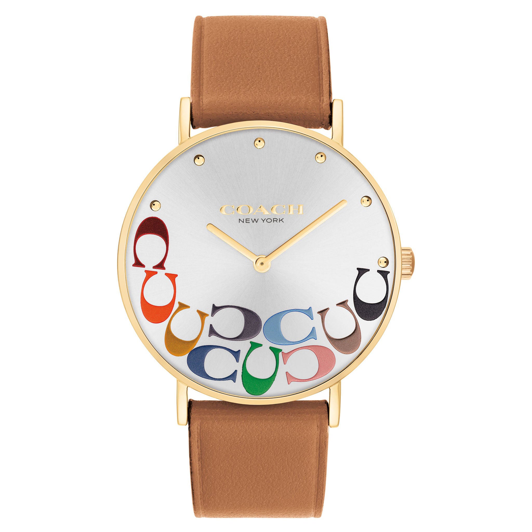 Coach Perry Brown Leather Multi-colour Dial Women's Watch - 14503974