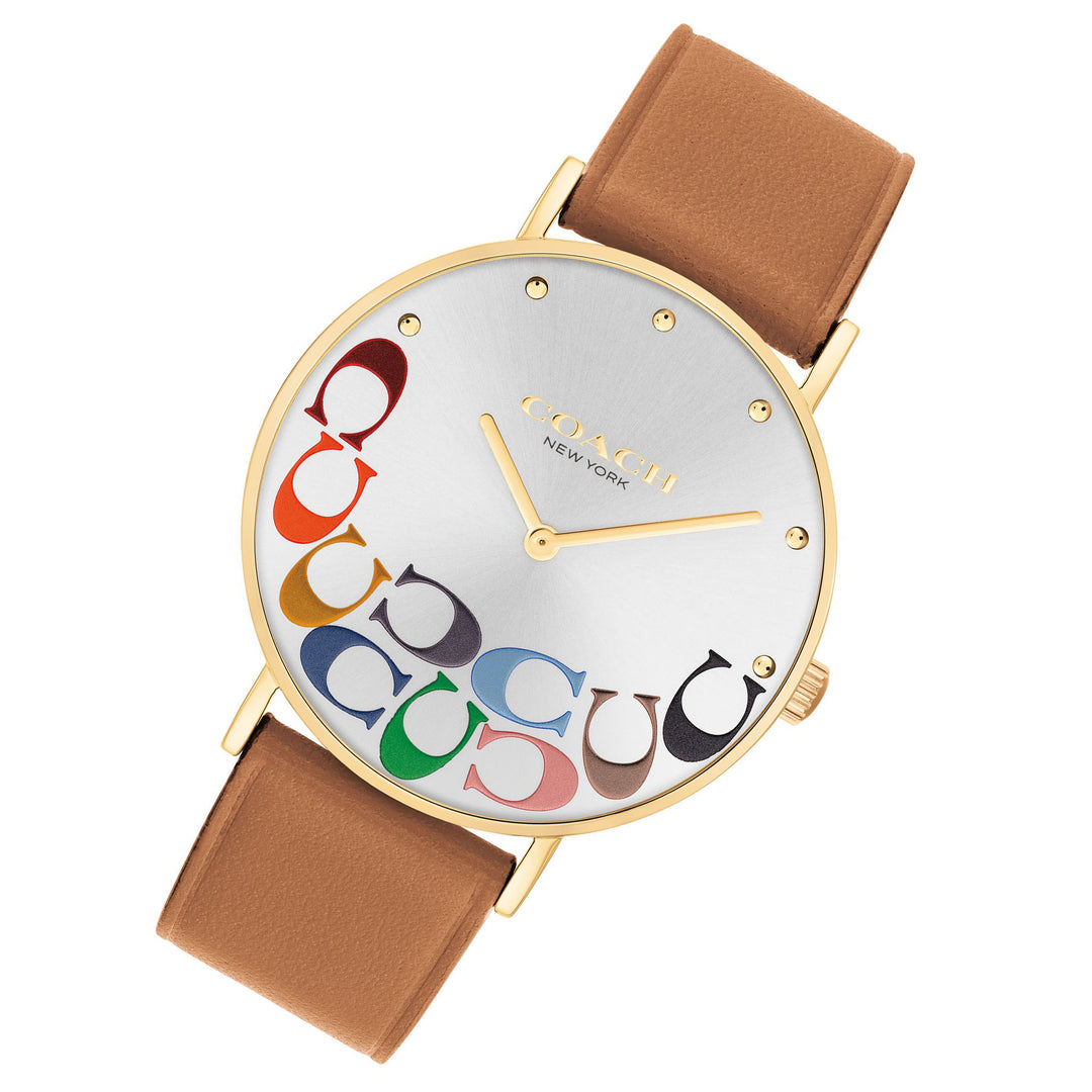 Coach Perry Brown Leather Multi-colour Dial Women's Watch - 14503974