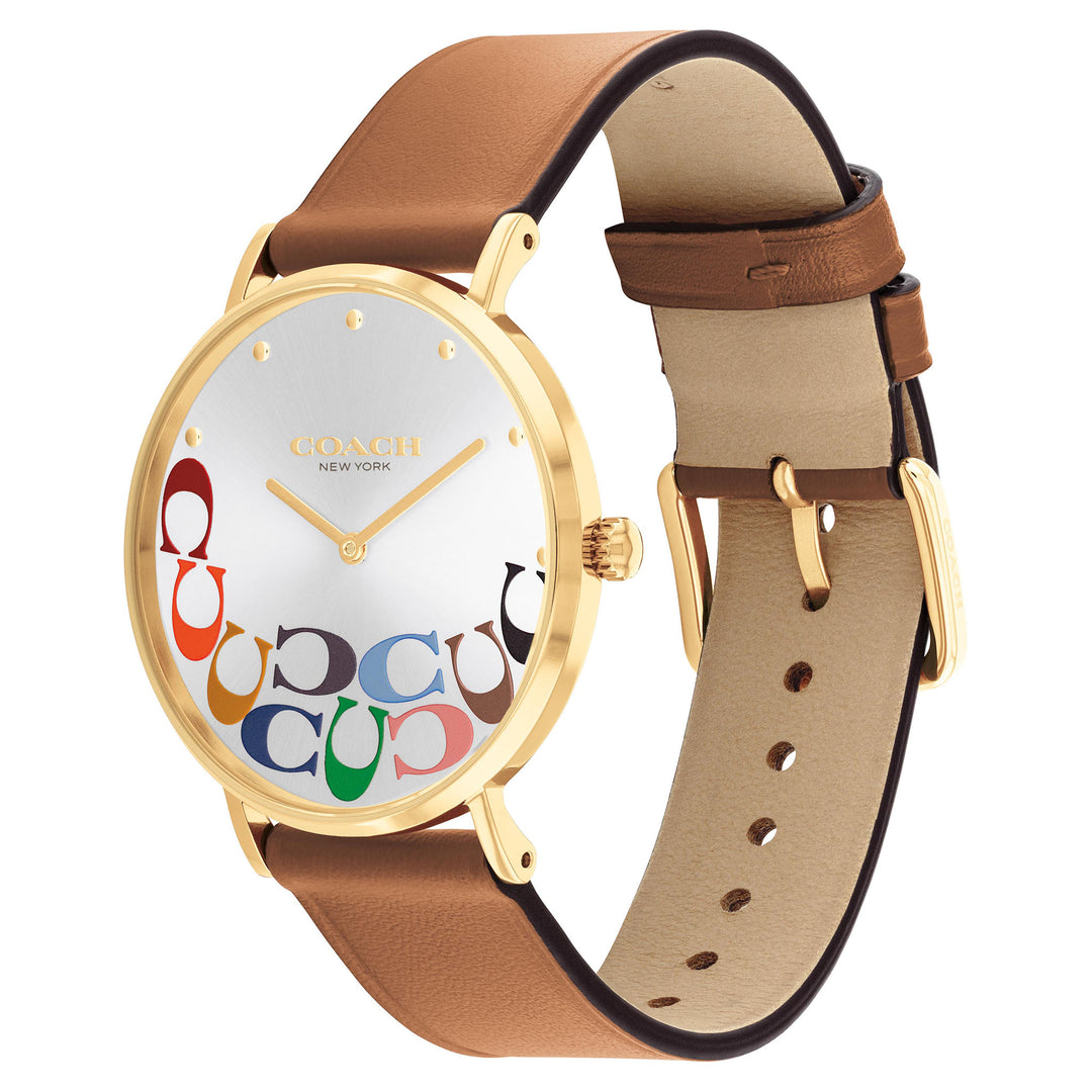 Coach Perry Brown Leather Multi-colour Dial Women's Watch - 14503974