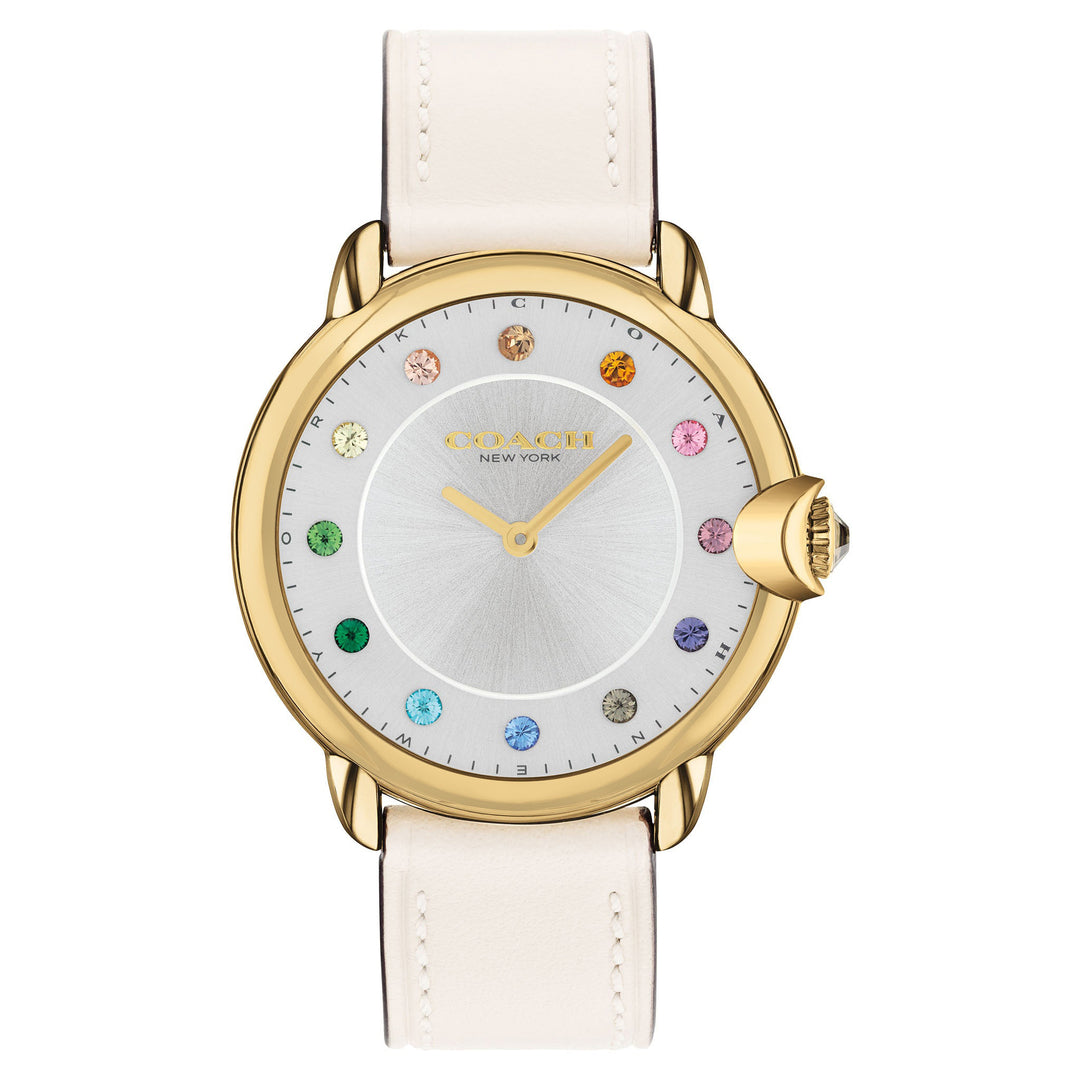 Coach Chalk Leather Silver White Dial Women's Watch - 14503989