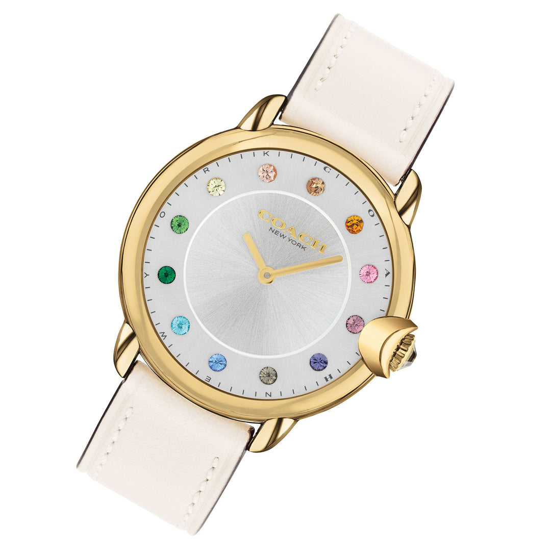 Coach Chalk Leather Silver White Dial Women's Watch - 14503989