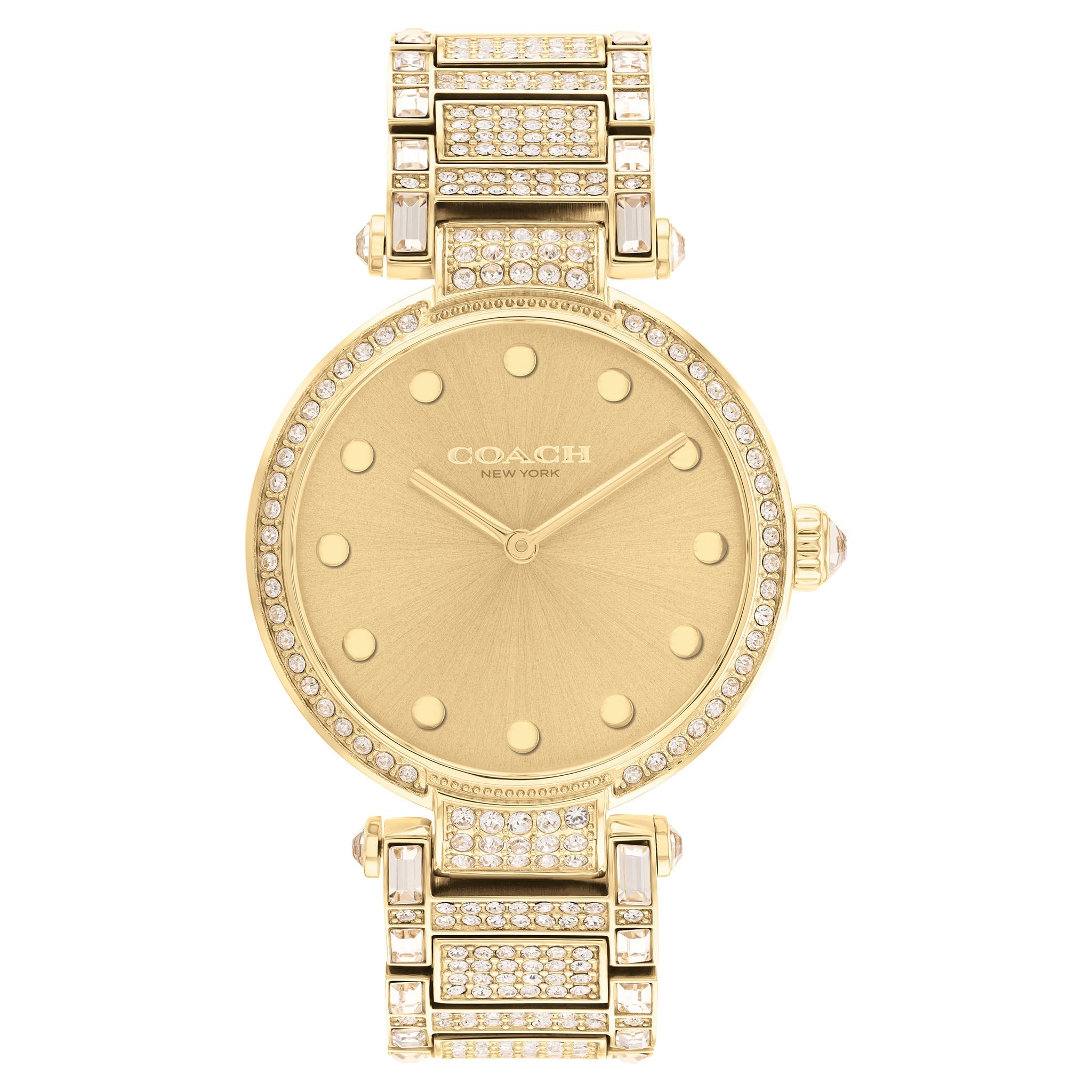 Coach Cary Gold Steel with Crystal Champagne Dial Women's Watch - 14503993