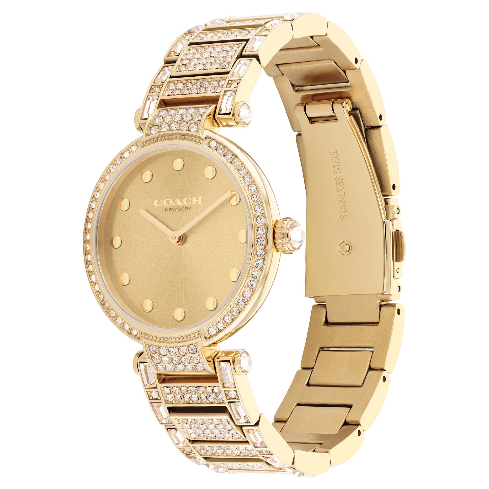 Coach Gold Steel with Crystal Champagne Dial Women's Watch - 14503993