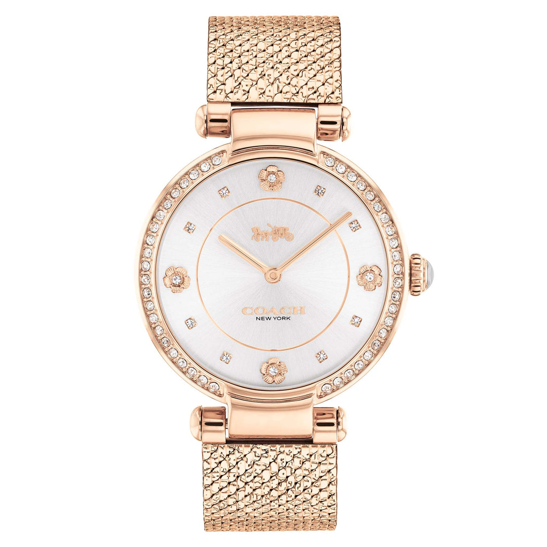 Coach Cary Rose Gold Steel Silver White Dial Women's Watch - 14503996