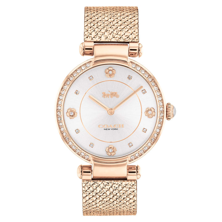 Coach Cary Rose Gold Steel Silver White Dial Women's Watch - 14503996
