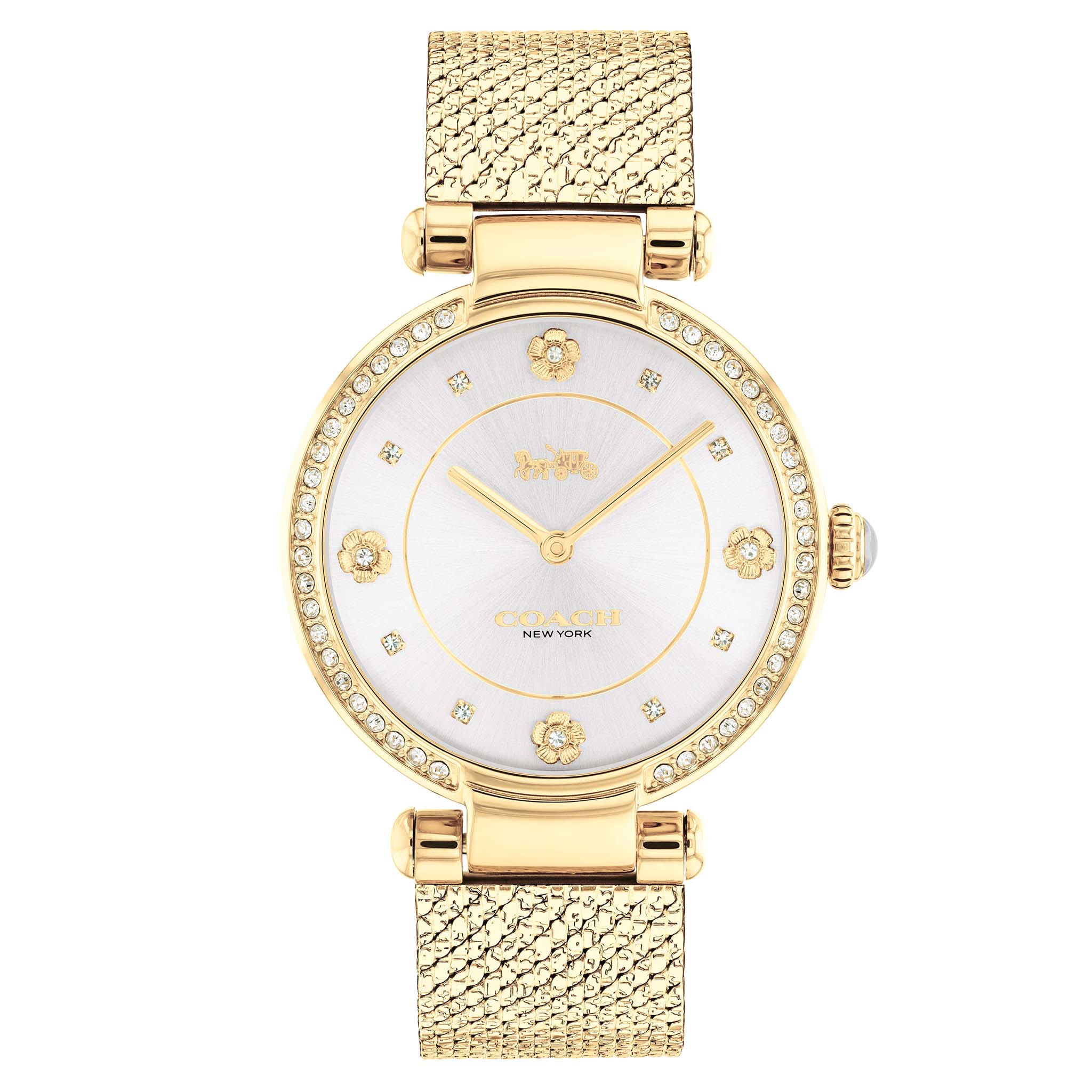 Coach Cary Ionic Thin Gold Plated 1 Steel Silver White Dial Women's Watch - 14503997