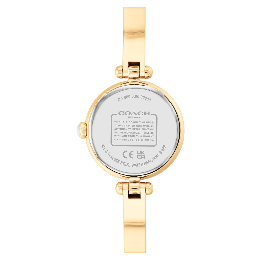 Coach Cary Gold Stainless Steel Bangle Gold Mother of Pearl Dial Women's Watch - 14504006