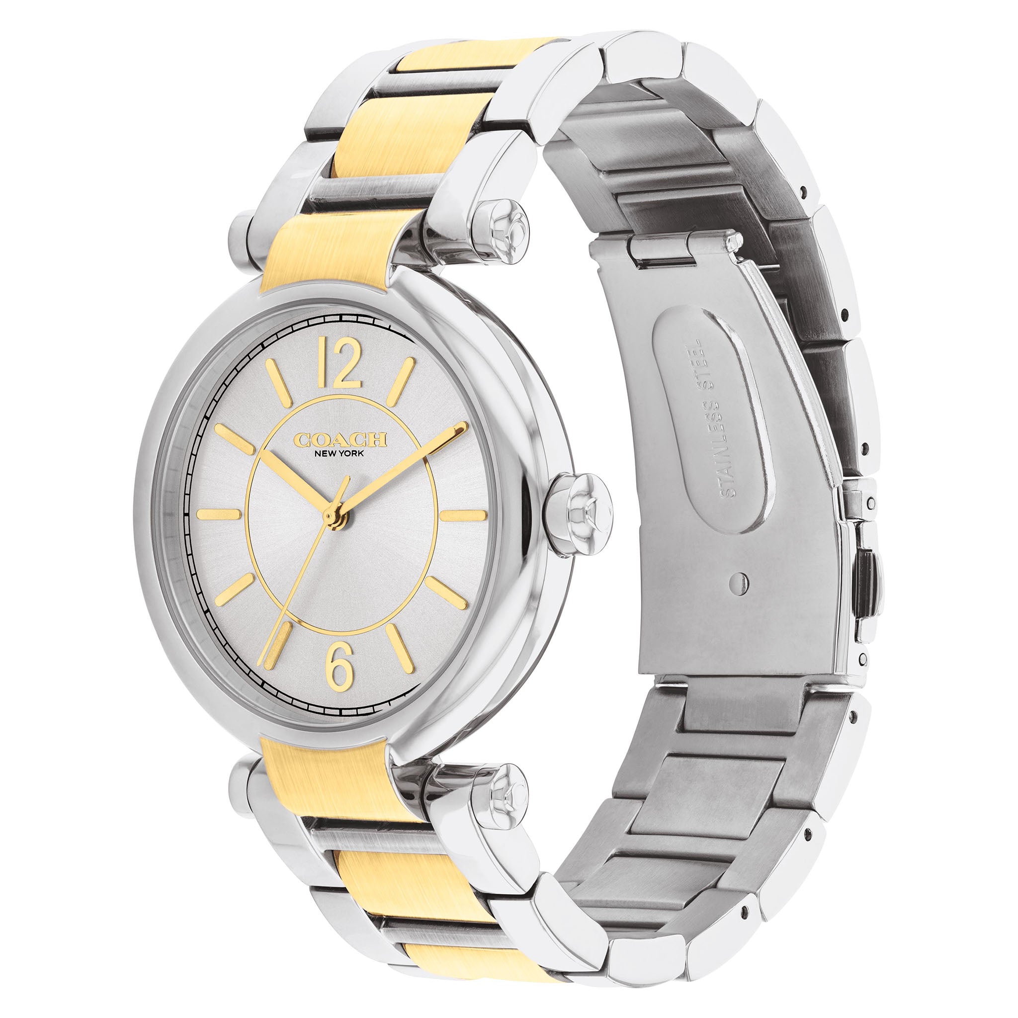 Coach Cary Two-Tone Stainless Steel Silver White Dial Women's Watch - 14504045