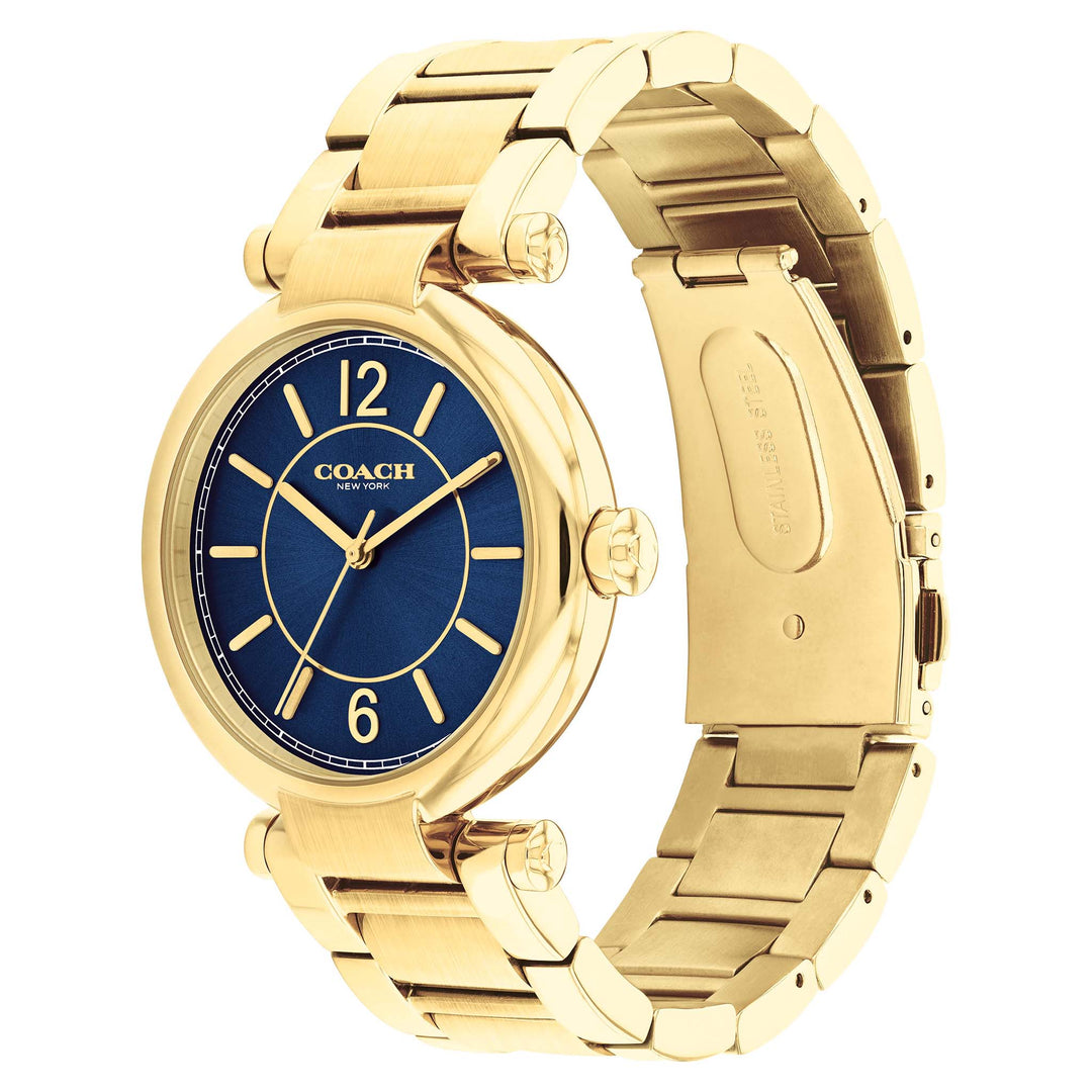 Coach Cary Gold Stainless Steel Blue Dial Women's Watch - 14504046