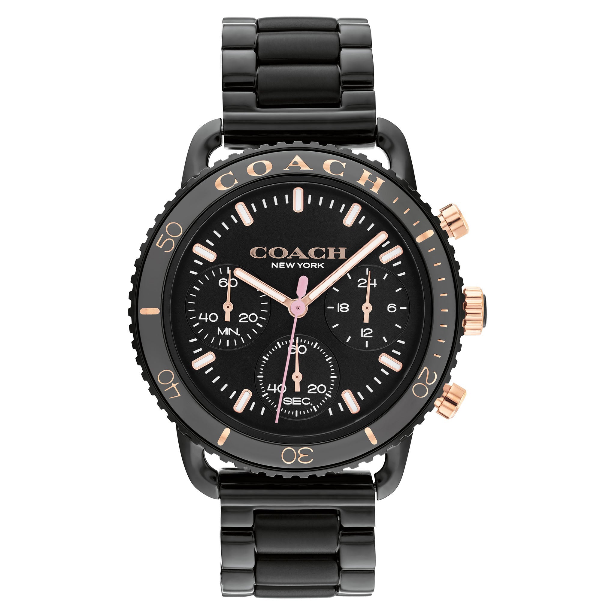 Coach Black Steel Chronograph Women's Watch - 14504049