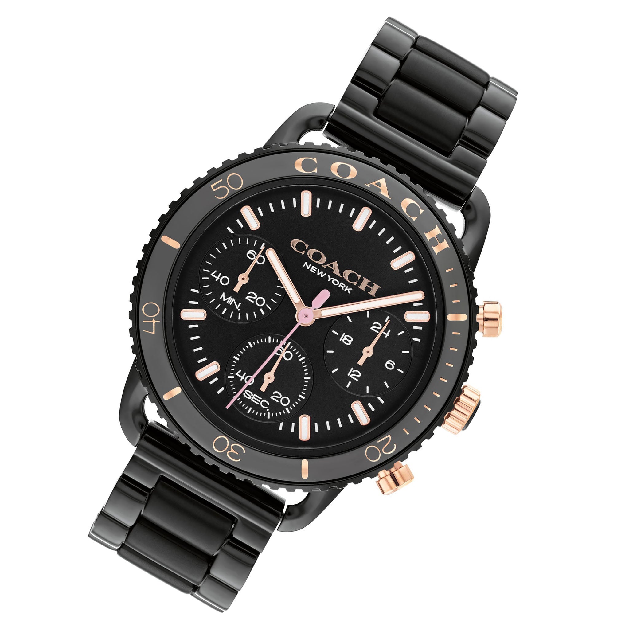 Coach Black Steel Chronograph Women's Watch - 14504049
