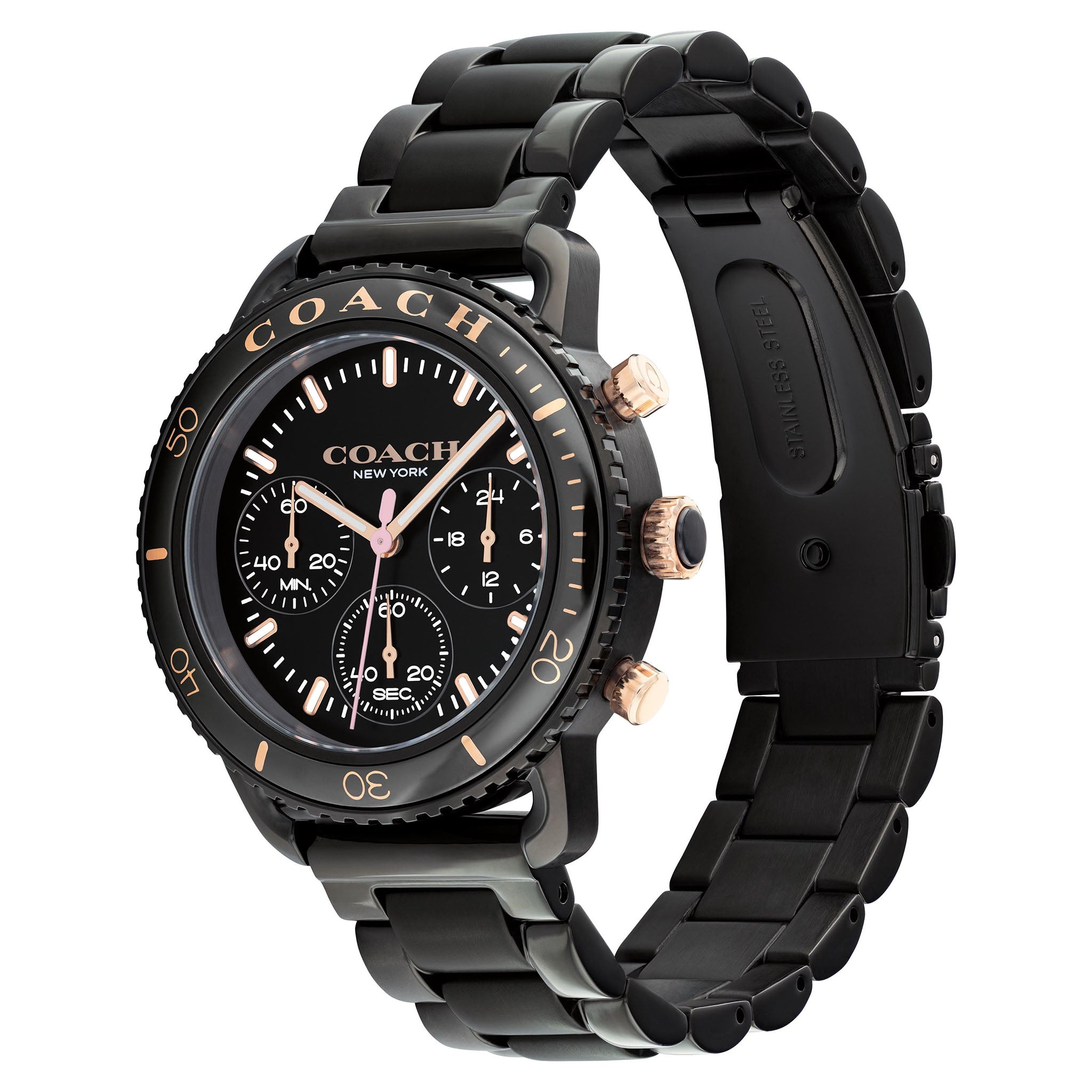 Coach Black Steel Chronograph Women's Watch - 14504049