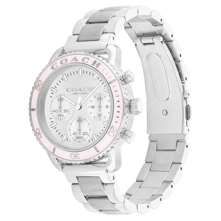 Coach Stainless Steel Silver White Dial Chronograph Women's Watch - 14504050