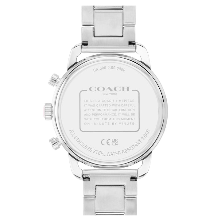 Coach Stainless Steel Silver White Dial Chronograph Women's Watch - 14504050