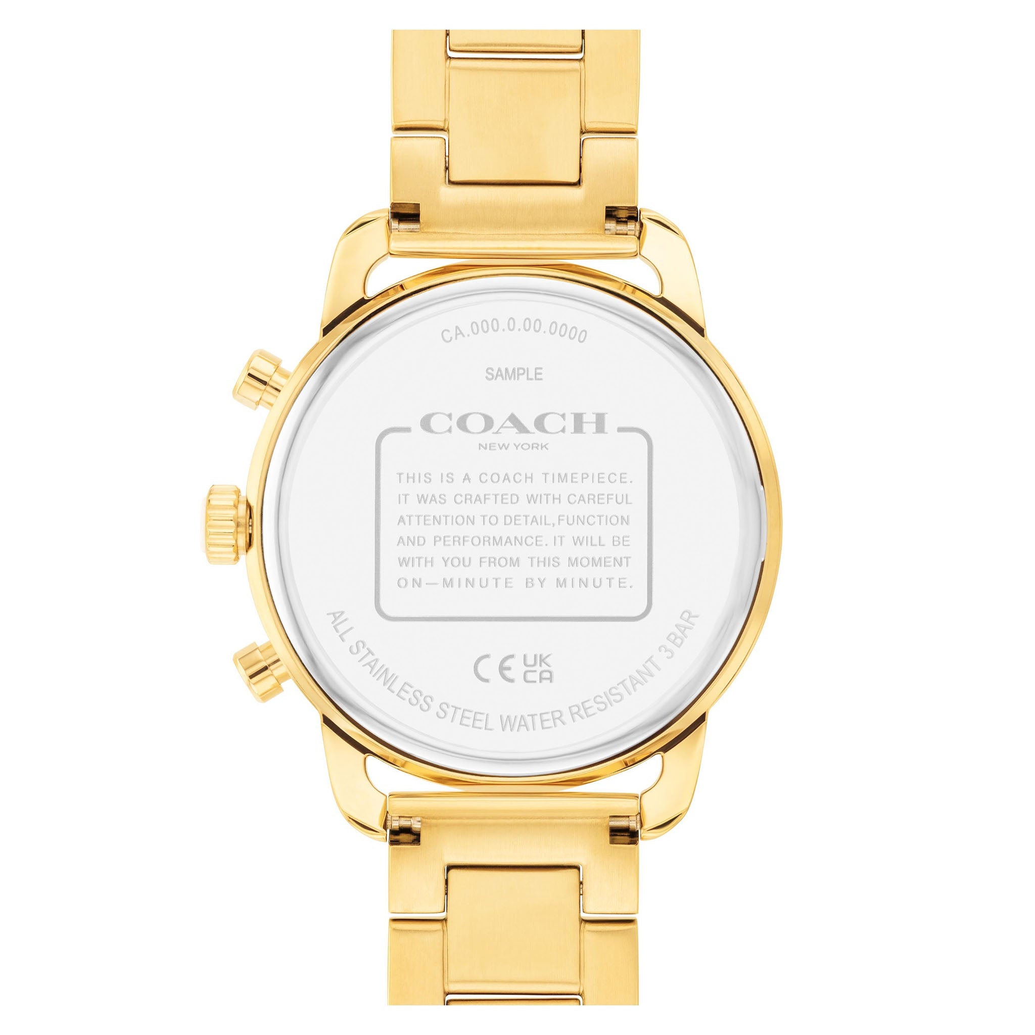 Coach Gold Steel White Dial Chronograph Women's Watch - 14504051