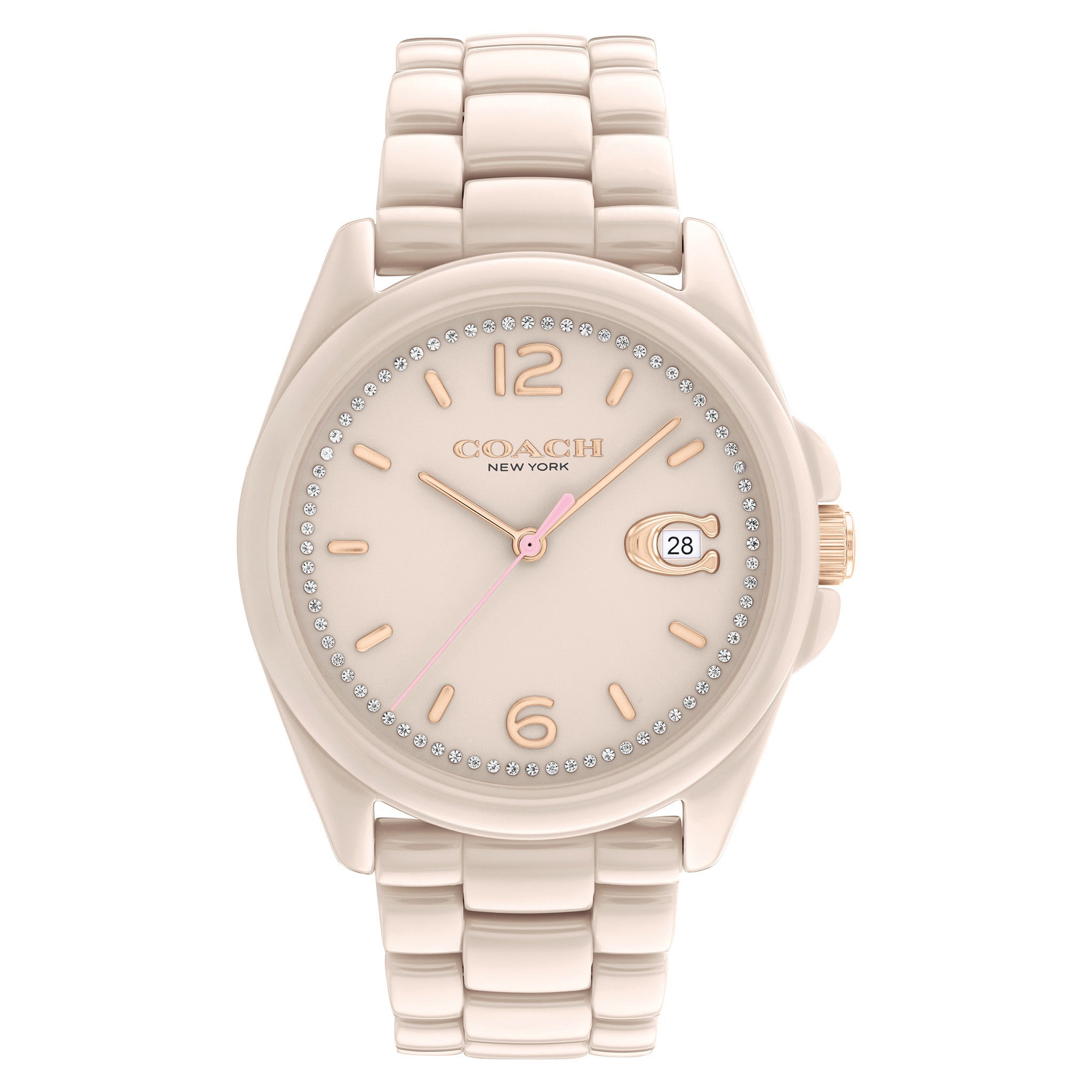 Coach Greyson Beige Ceramic Women's Watch - 14504065