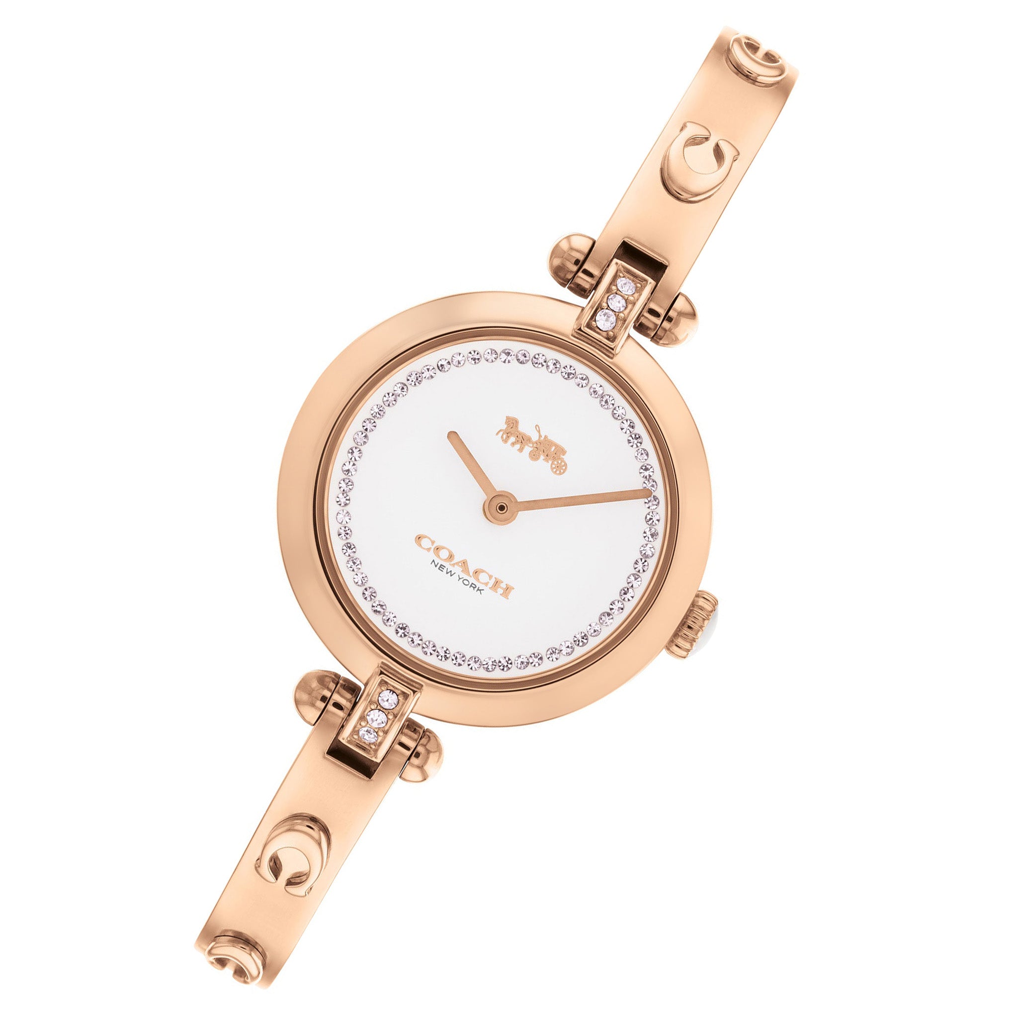 Coach Rose Gold Bangle White Dial Women's Watch - 14504083