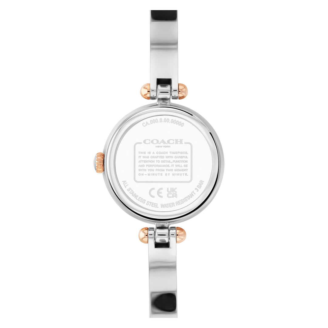 Coach Two-Tone Stainless Steel Bangle White Dial Women's Watch - 14504084