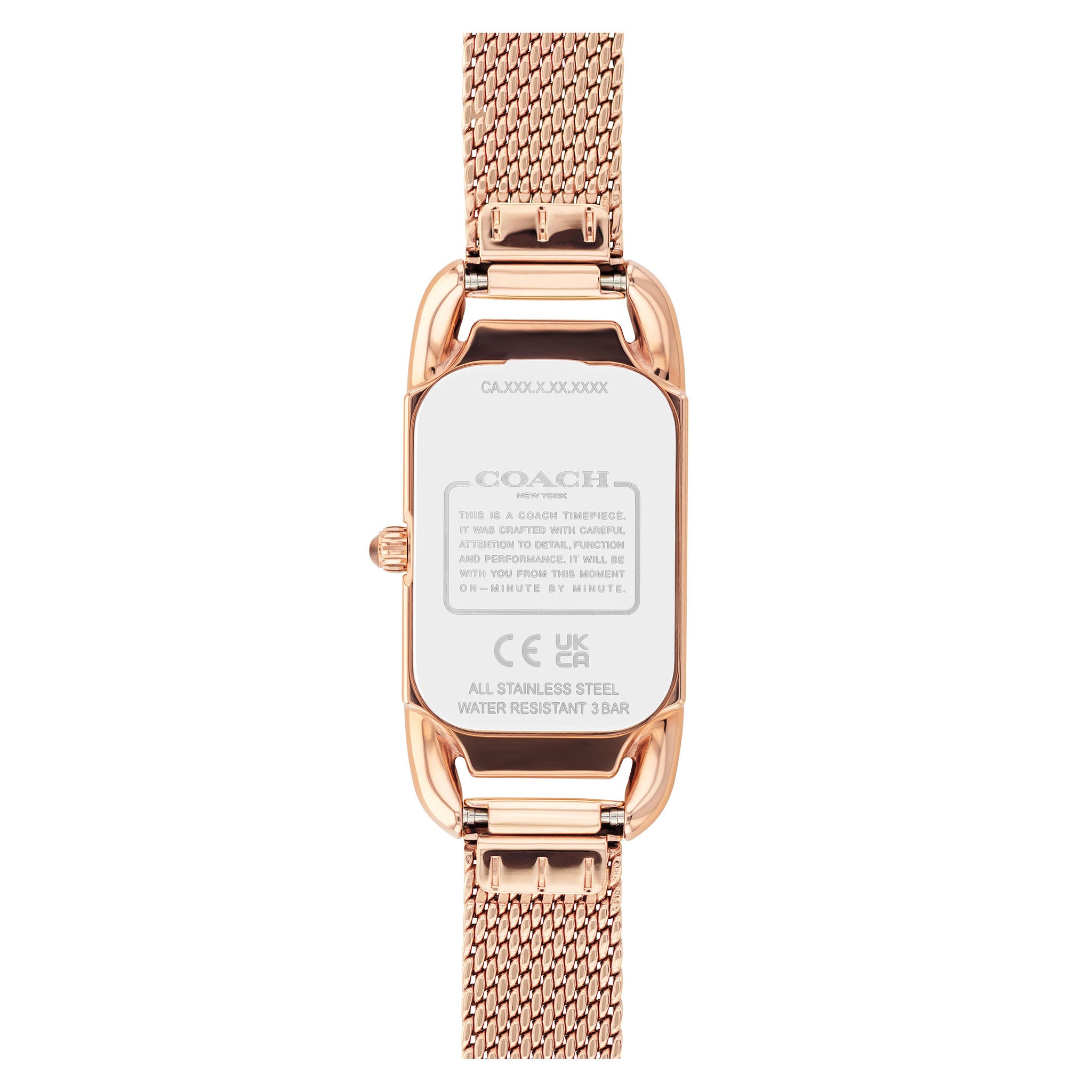 Coach Rose Gold Steel Mesh Silver White Dial Women's Watch - 14504085