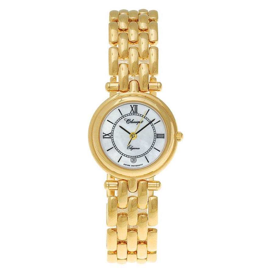 Classique Elegance Gold Steel Ladies Swiss Watch - 1458G