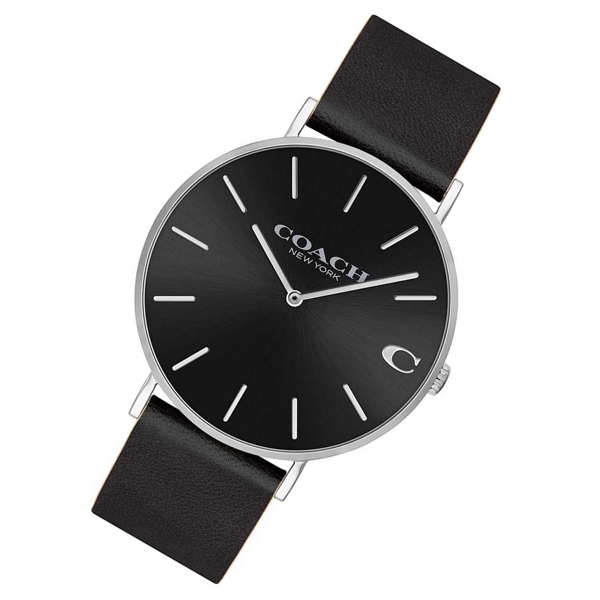 Coach Charles Black Leather Men's Watch - 14602149