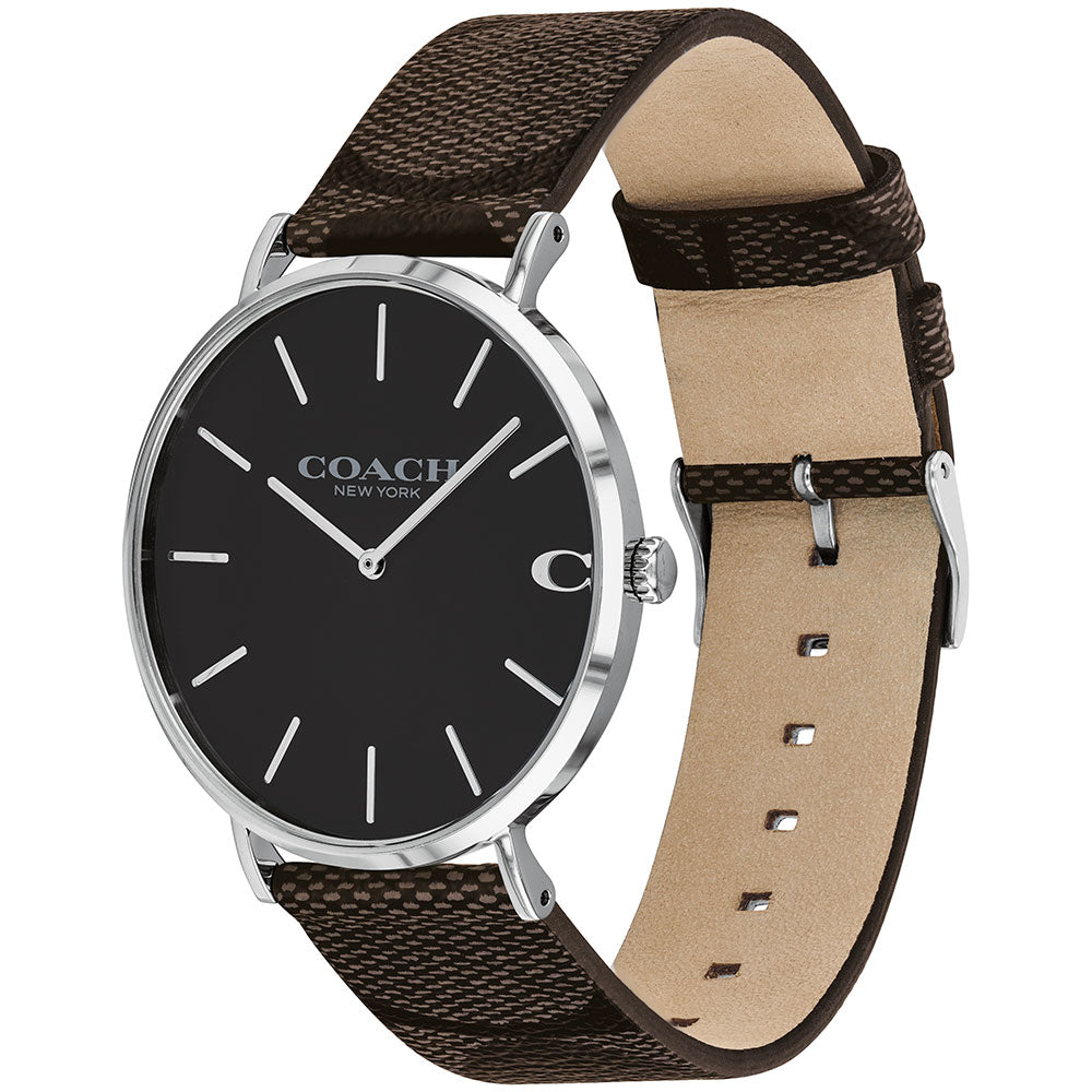 Coach Charles Casual Brown Leather Men's Watch - 14602156