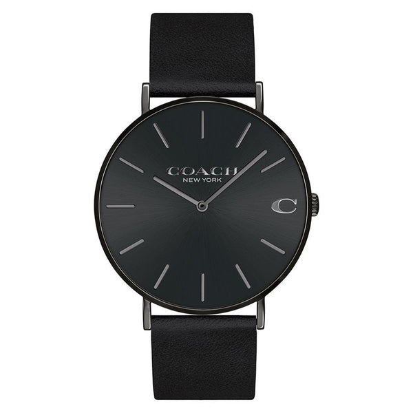 Coach Charles Black Leather Men's Watch - 14602434 – The
