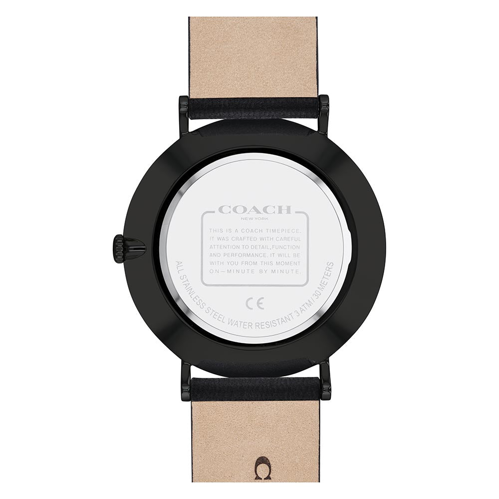 Coach Charles Black Leather Men's Watch - 14602434