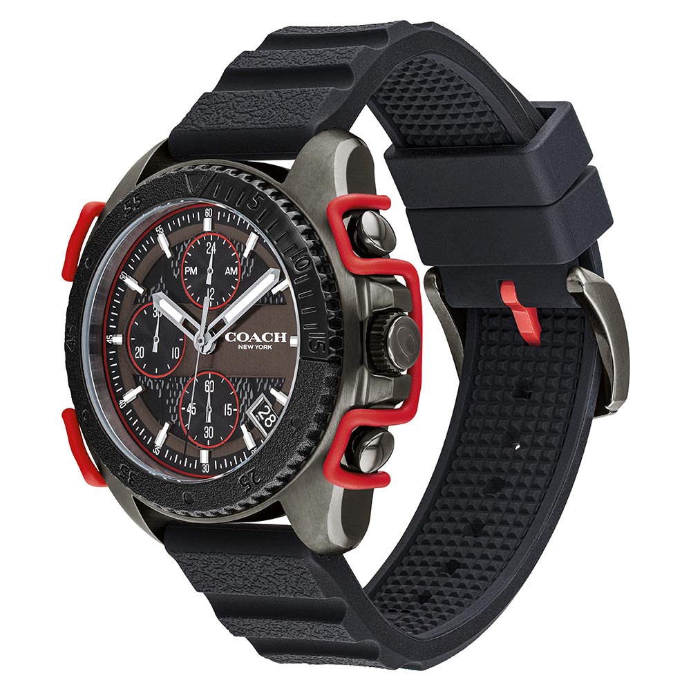 Coach C001 45 mm Black Silicone Men's Chronograph Watch - 14602453