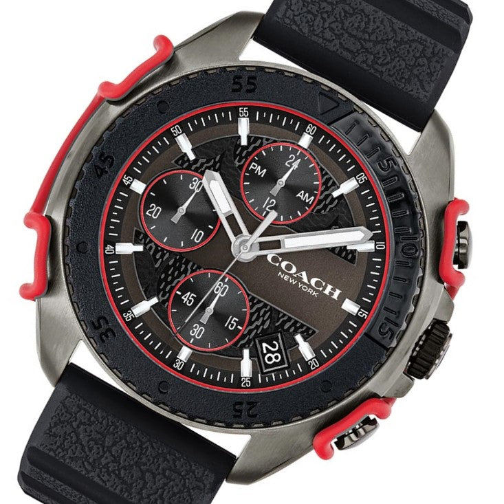 Coach C001 45 mm Black Silicone Men's Chronograph Watch - 14602453