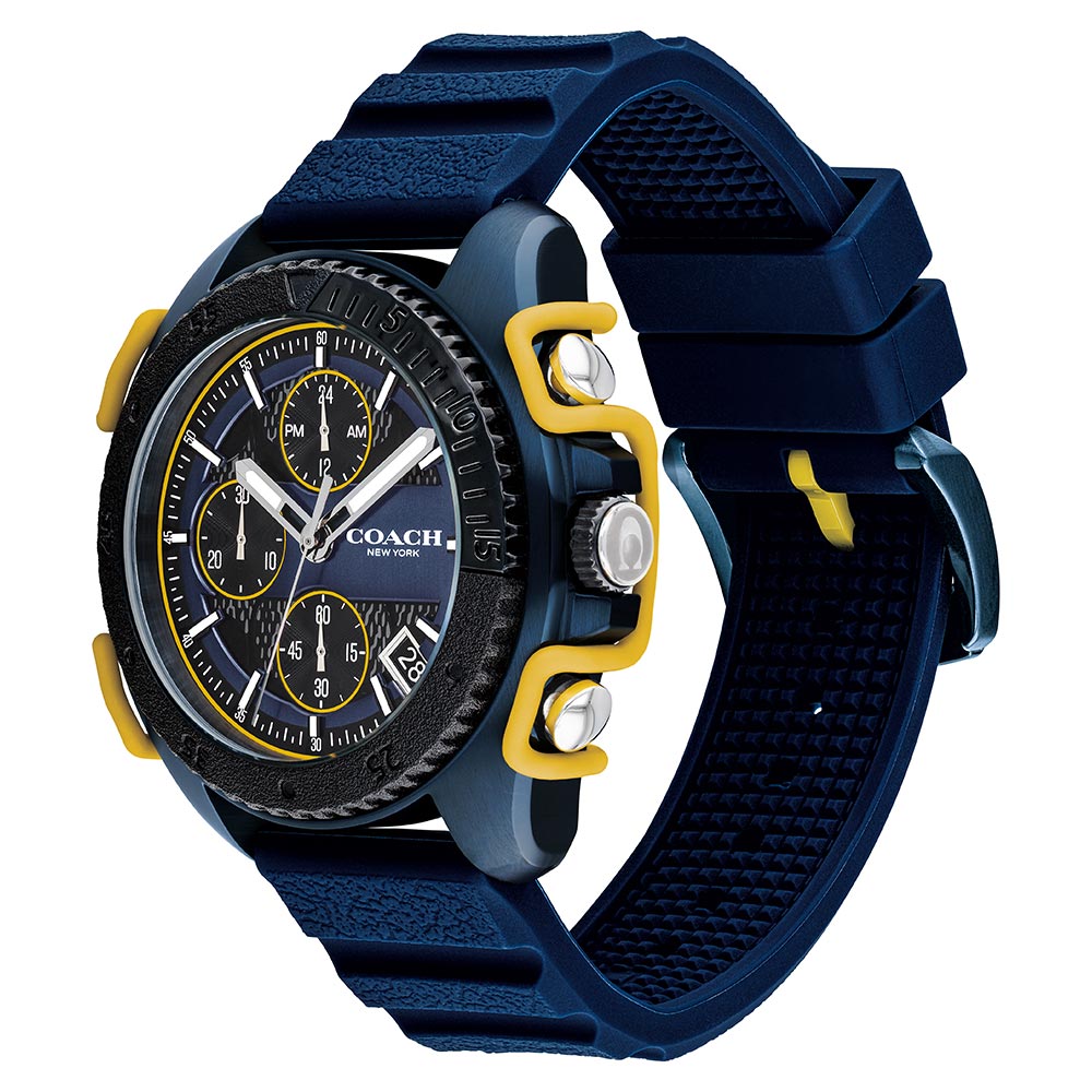 Coach C001 45 mm Blue Silicone Band Men's Chronograph Watch - 14602454