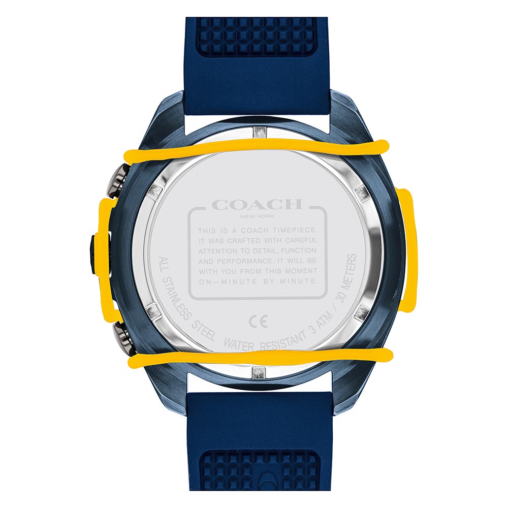 Coach C001 45 mm Blue Silicone Band Men's Chronograph Watch - 14602454