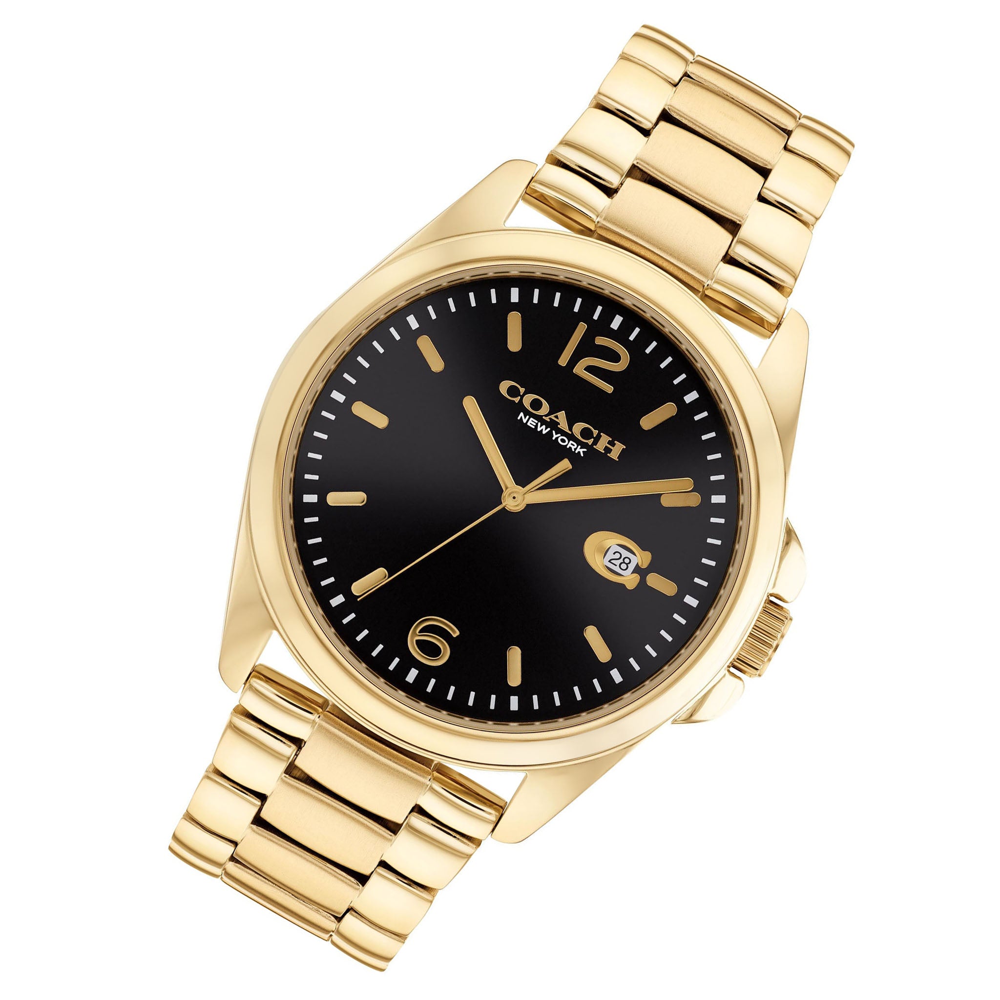 Coach Gold Stainless Steel Black Dial Men's Watch - 14602580