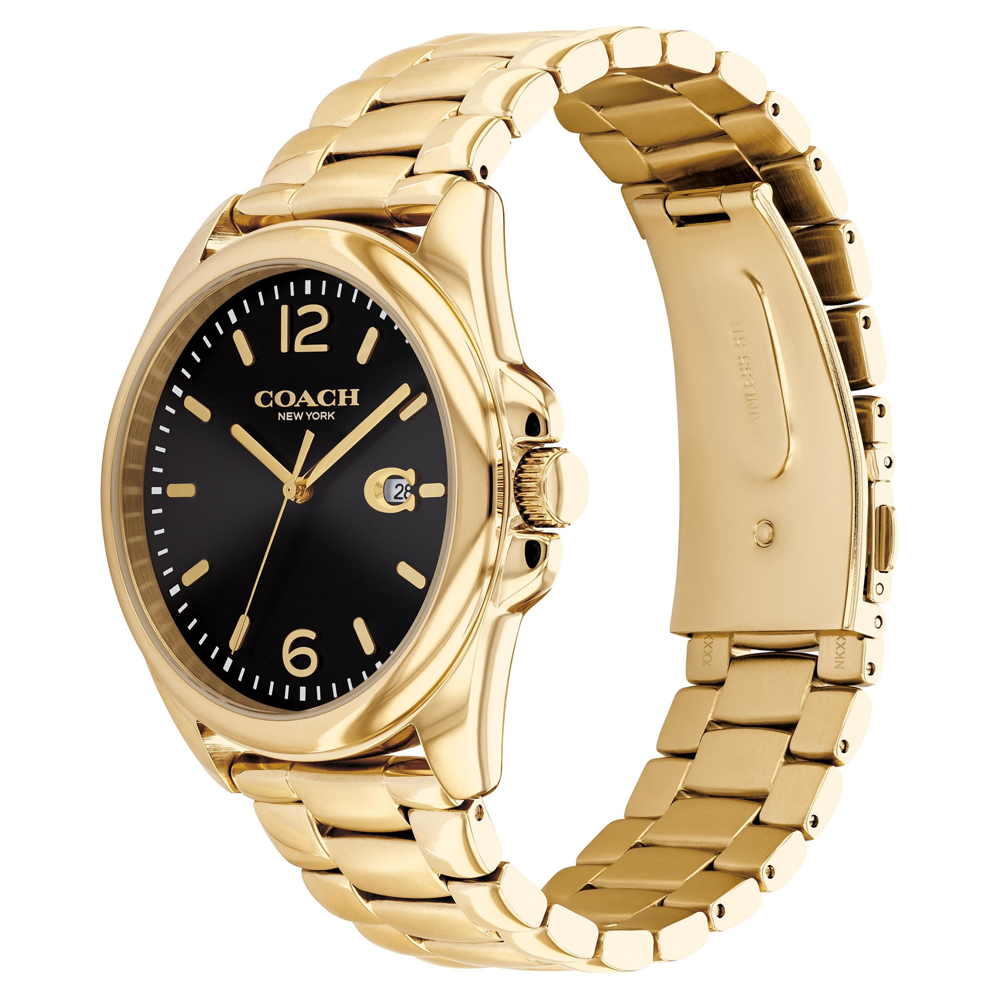 Coach Gold Stainless Steel Black Dial Men's Watch - 14602580
