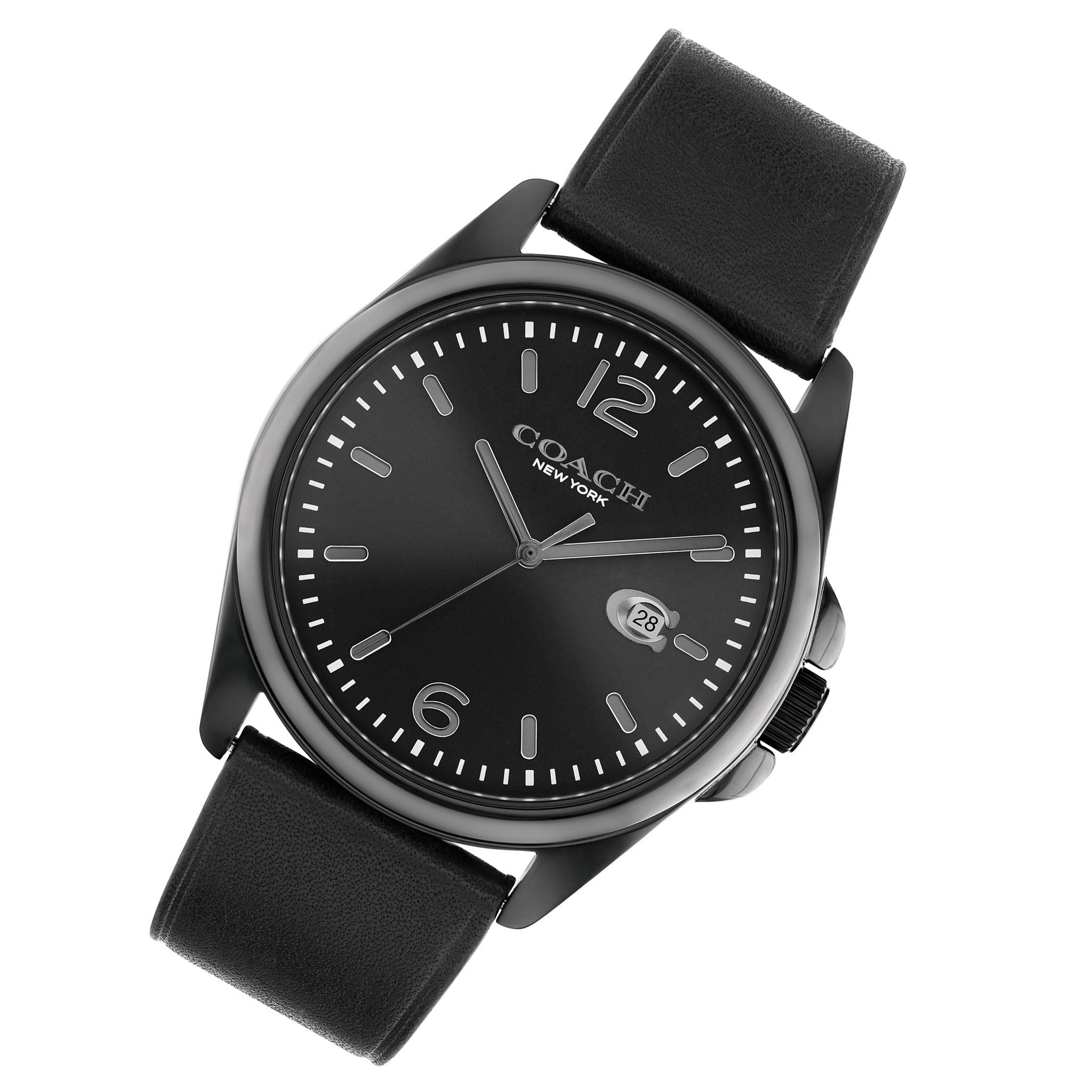 Coach Black Leather Men's Watch - 14602588