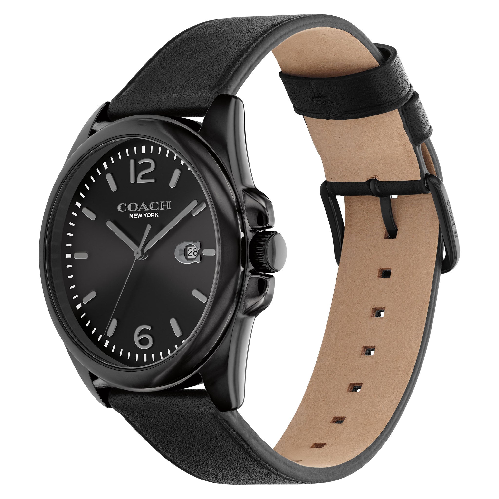 Coach Black Leather Men's Watch - 14602588