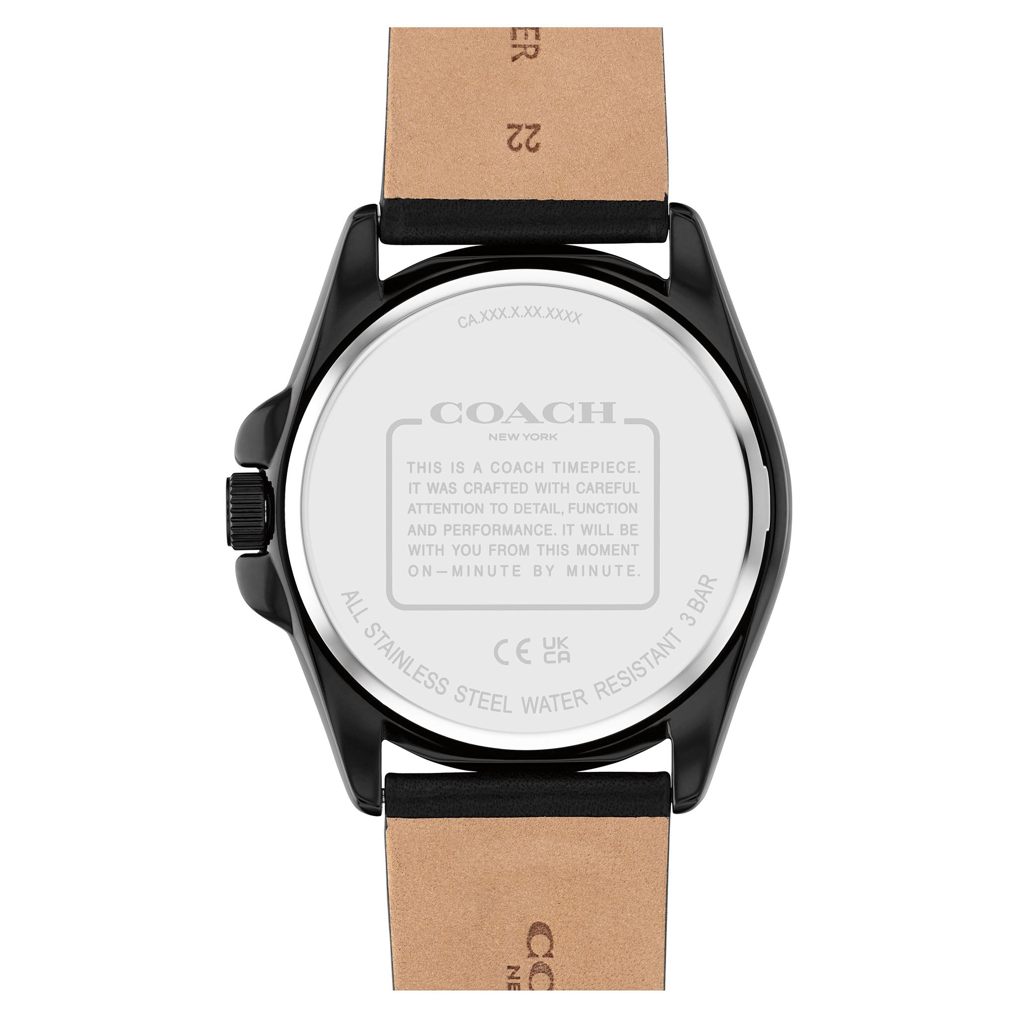 Coach Black Leather Men's Watch - 14602588
