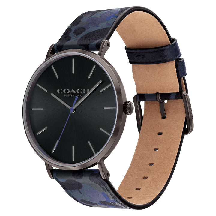 Coach Blue Leather Black Sunray Dial Men's Watch - 14602616