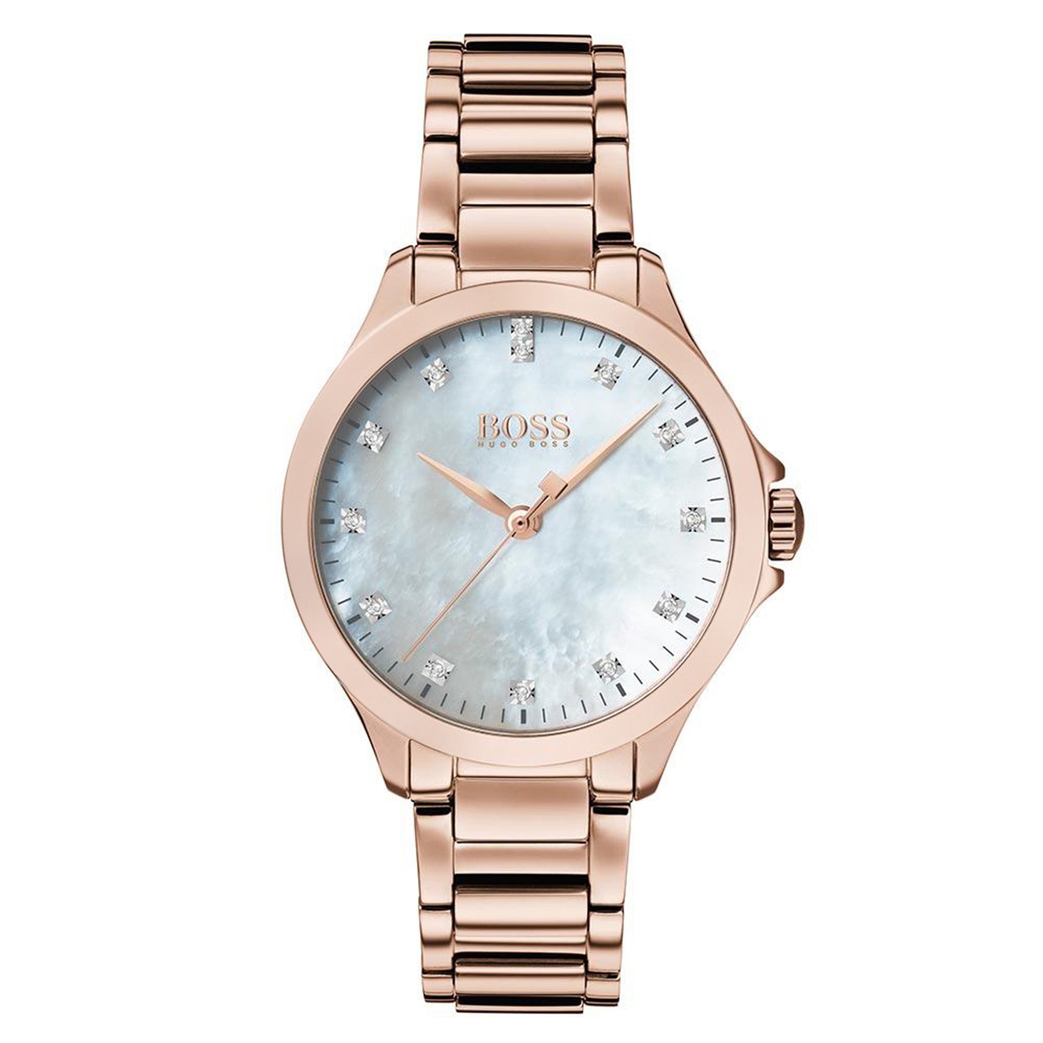 Hugo Boss Diamonds For Her Carnation Gold Steel Women's Watch - 1502523