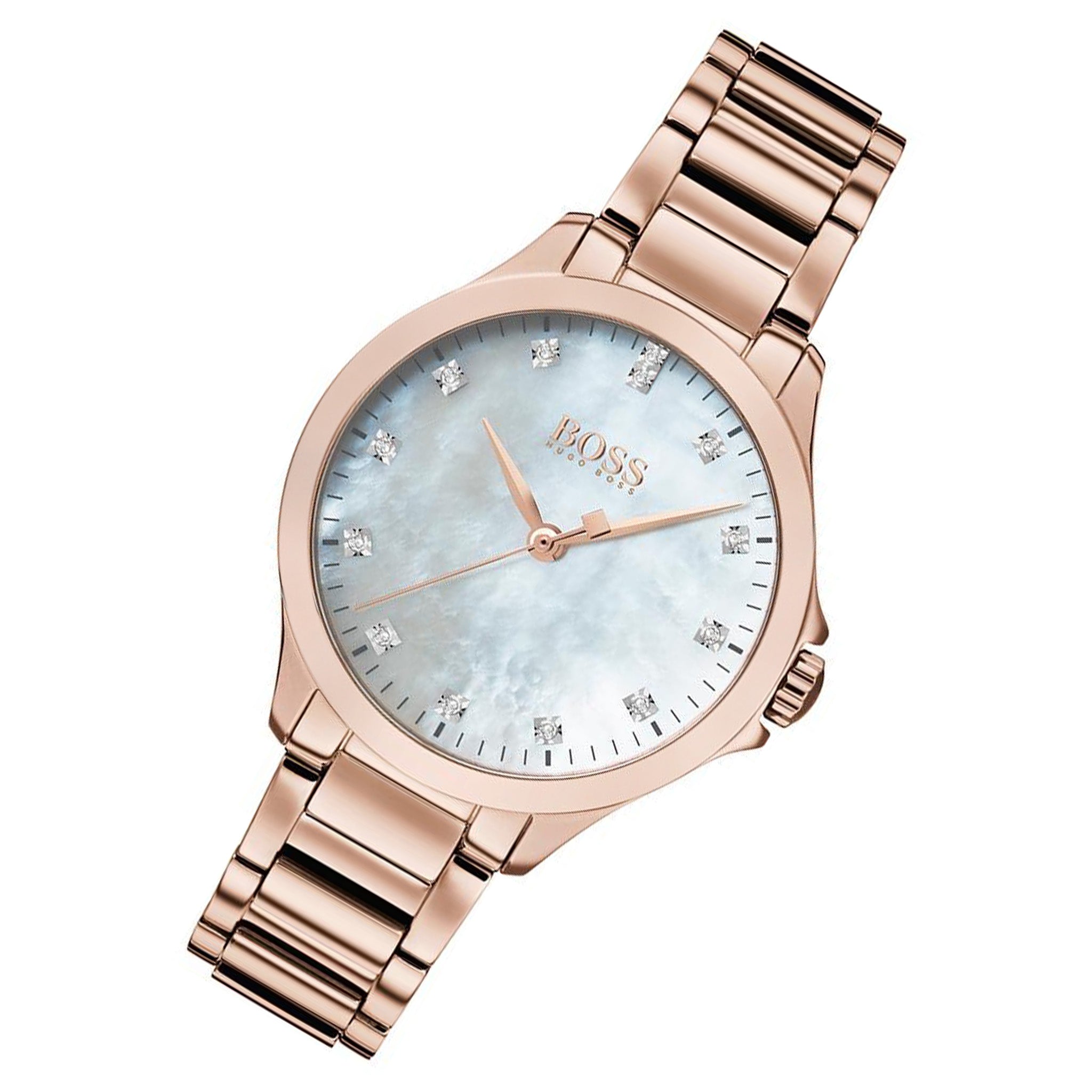 Hugo Boss Diamonds For Her Carnation Gold Steel Women's Watch - 1502523