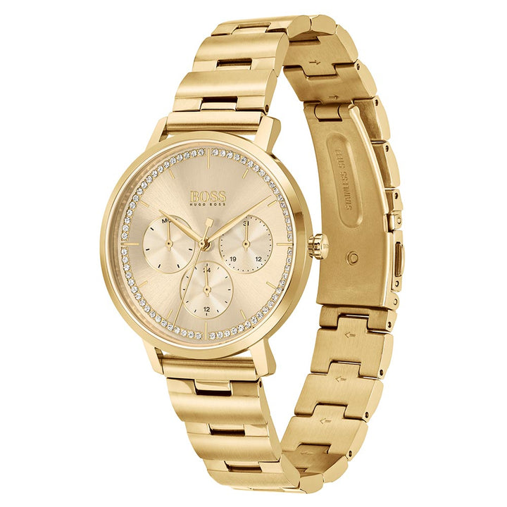 Hugo Boss Prima Gold Steel Women's Multi-function Watch - 1502572