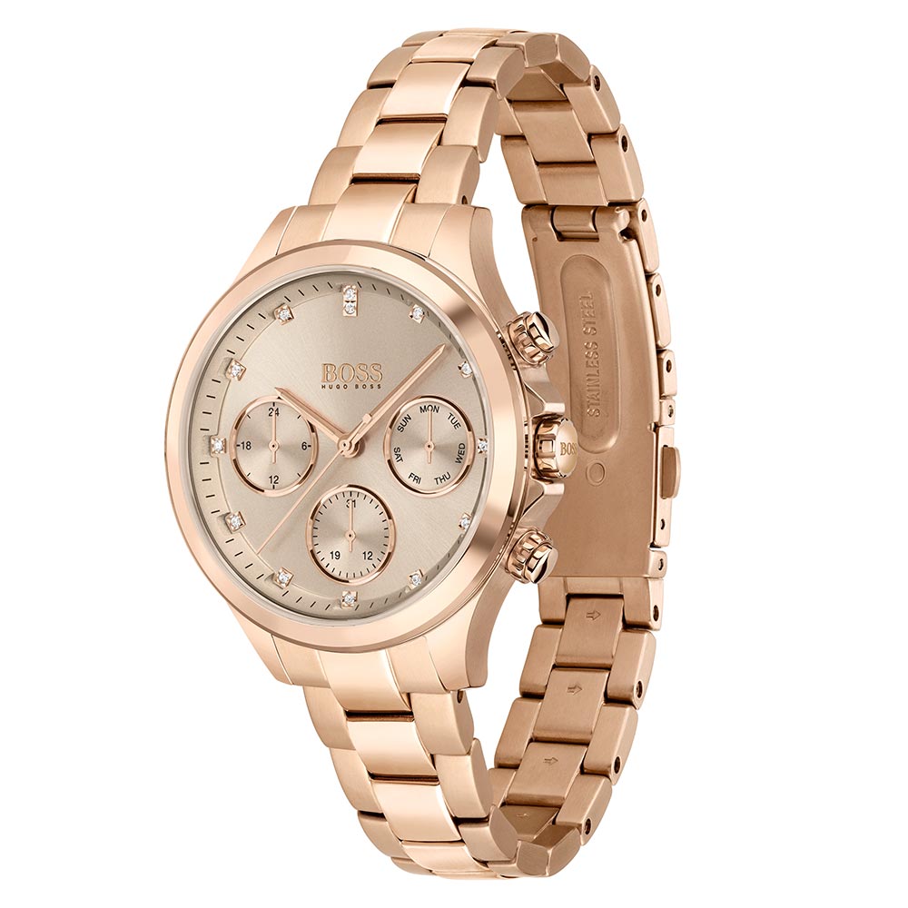 Hugo Boss Carnation Gold Steel Women's Multi-function Watch - 1502592