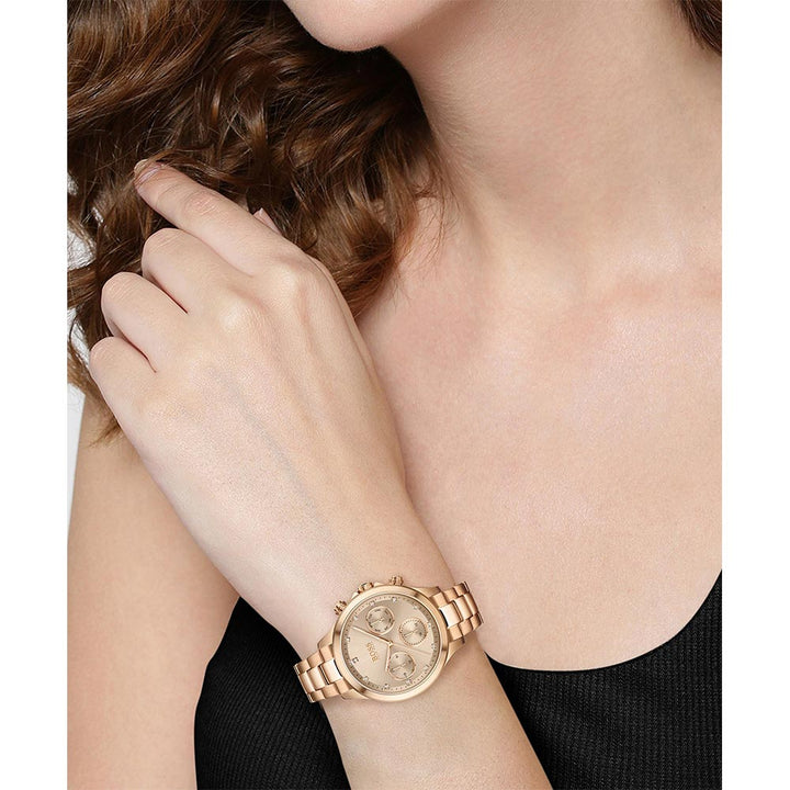 Hugo Boss Carnation Gold Steel Women's Multi-function Watch - 1502592