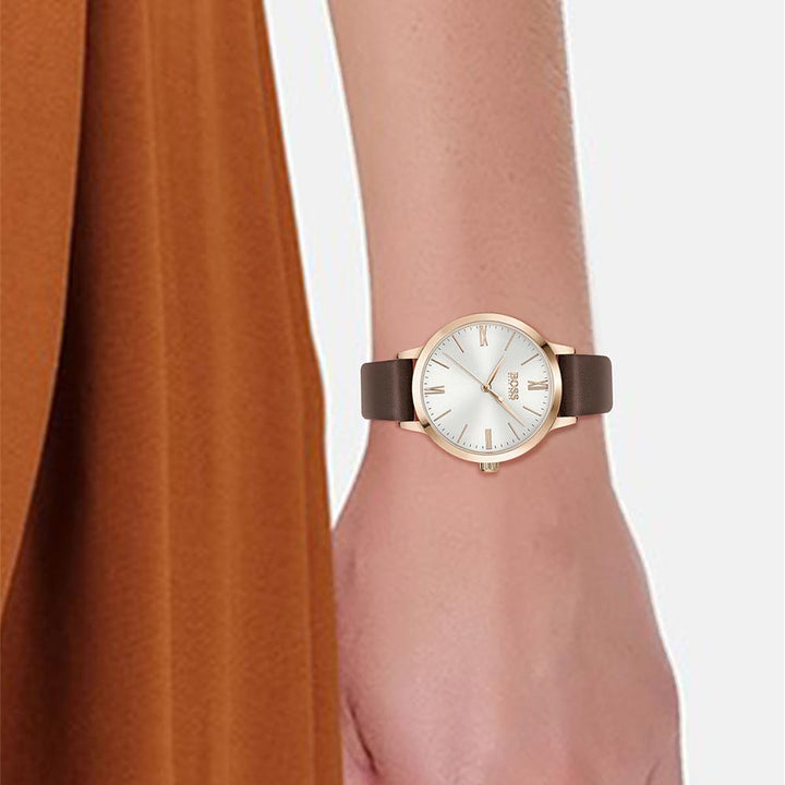 Hugo Boss Classic Brown Leather Women's Watch - 1502596