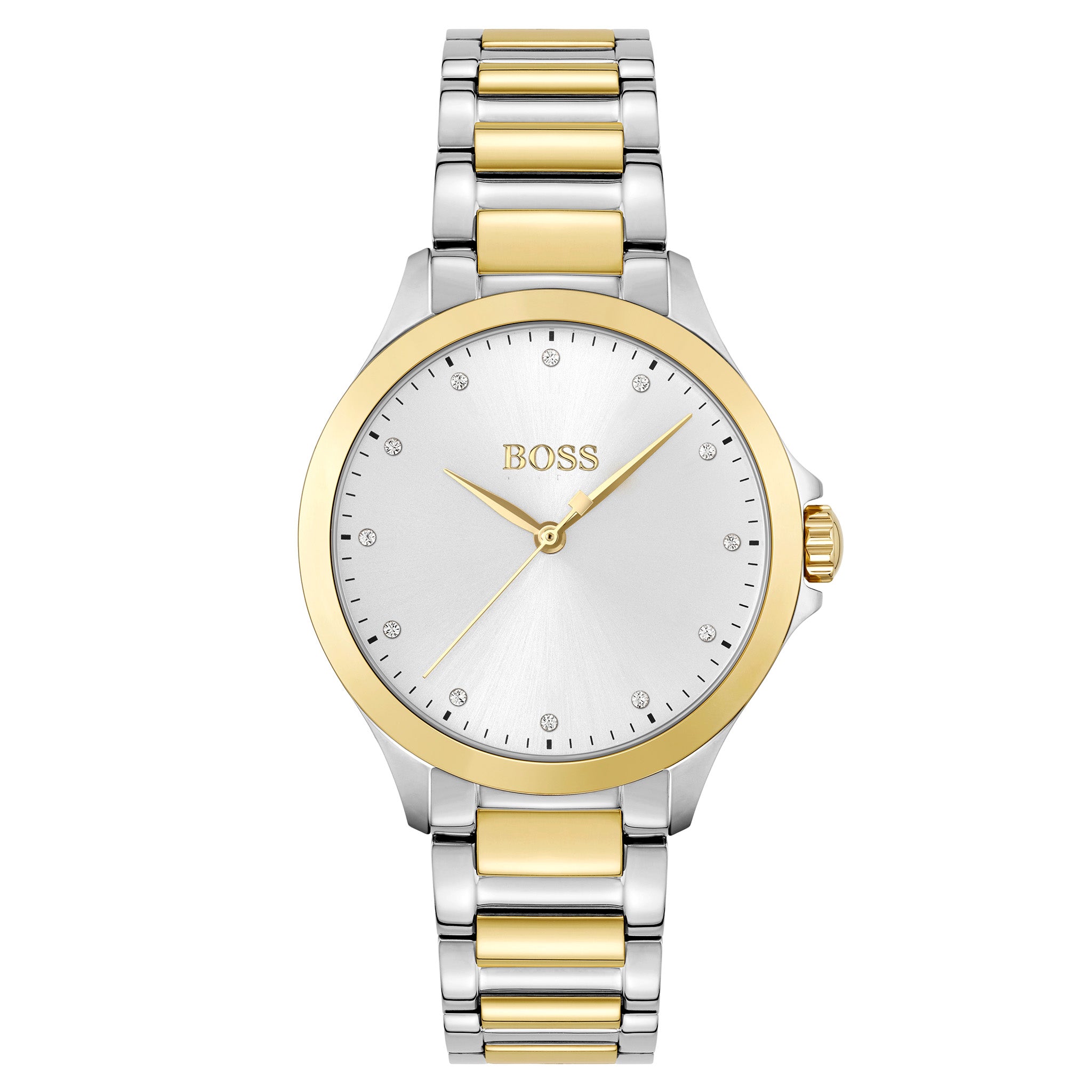 Hugo Boss Two-Tone Steel Silver White Dial Women's Watch - 1502597