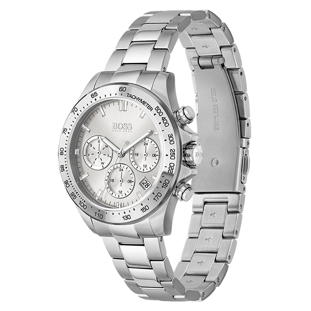 Hugo Boss Stainless Steel Silver White Dial Women's Watch - 1502616