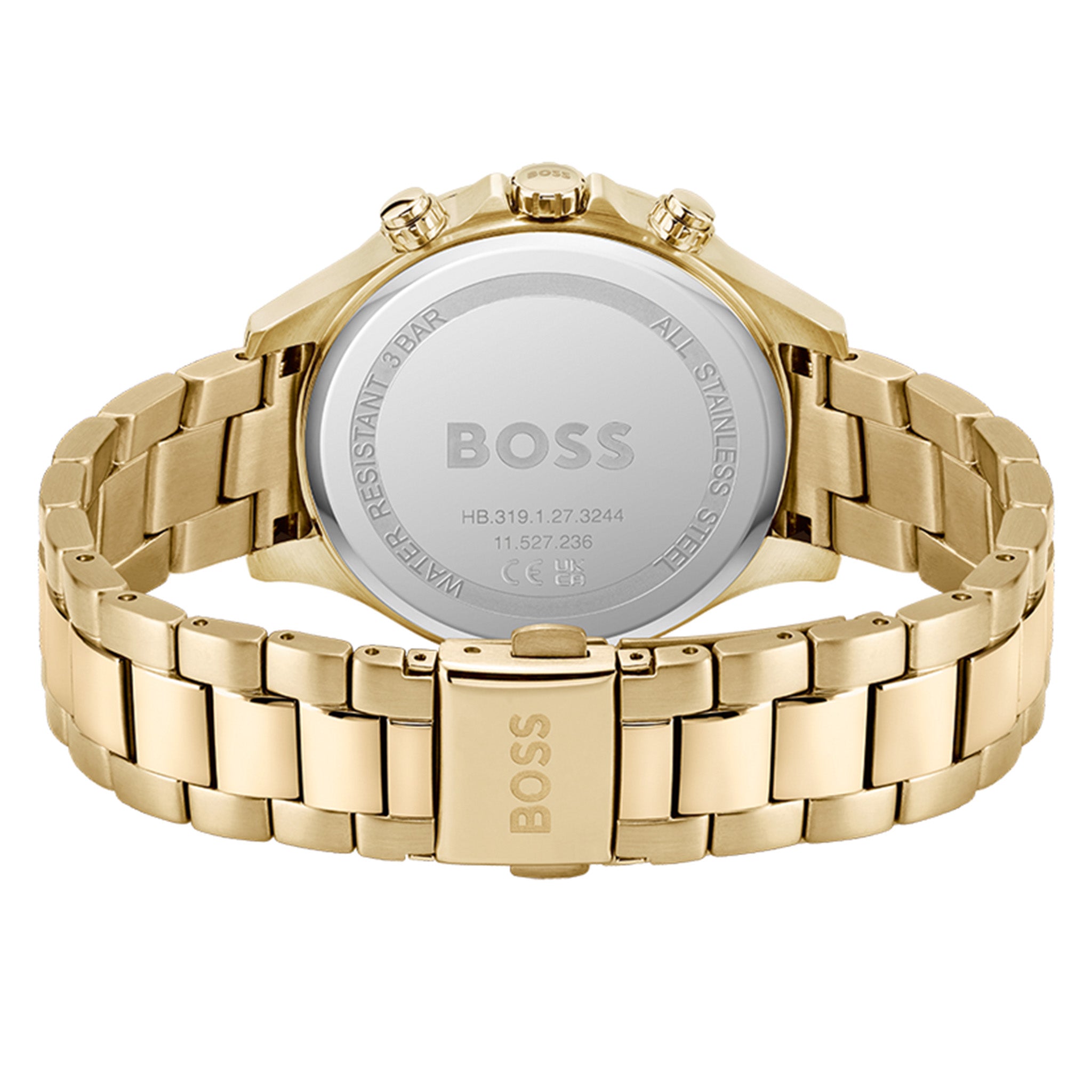 Hugo Boss Gold Steel Silver White Dial Women s Multi function