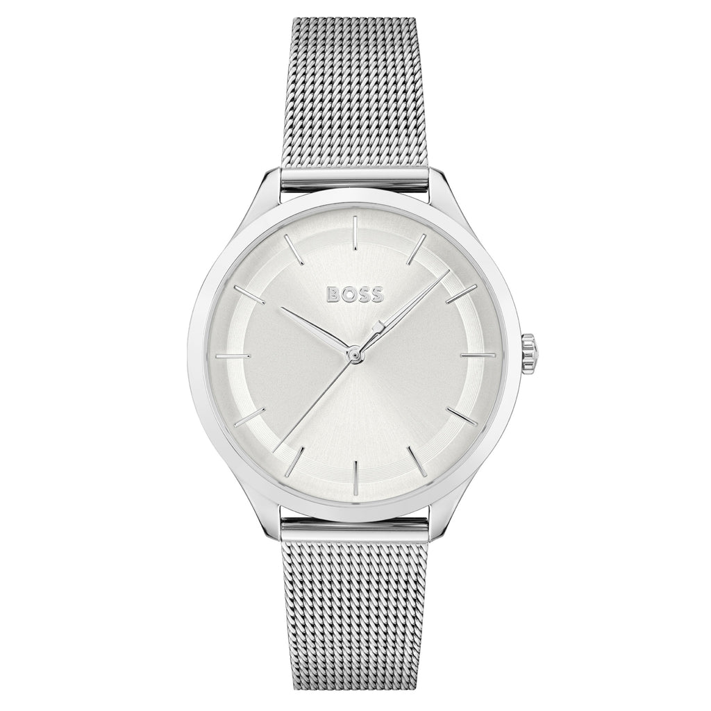 BOSS by Hugo Boss Silver Mesh Silver White Dial Women's Watch - 150263
